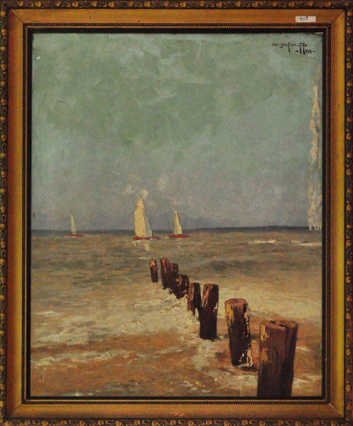 STAFANOFF - ost, datado em 1938 ( Marinha ) med: 81 x 66 cm.