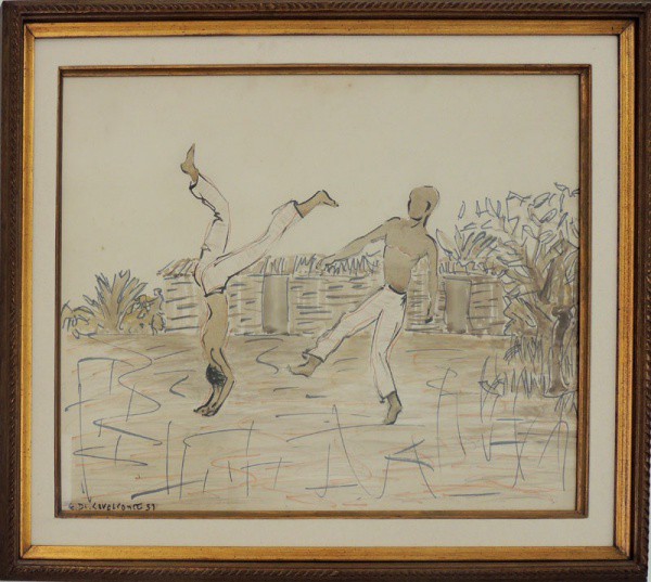 E. DI CAVALCANTI, Capoeira - guache - 50x65 cm - acie 54
