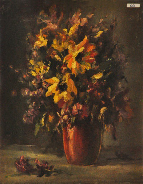 SEM ASSINATURA - ost ( Vaso de flores ) med: 64 x 51 cm.