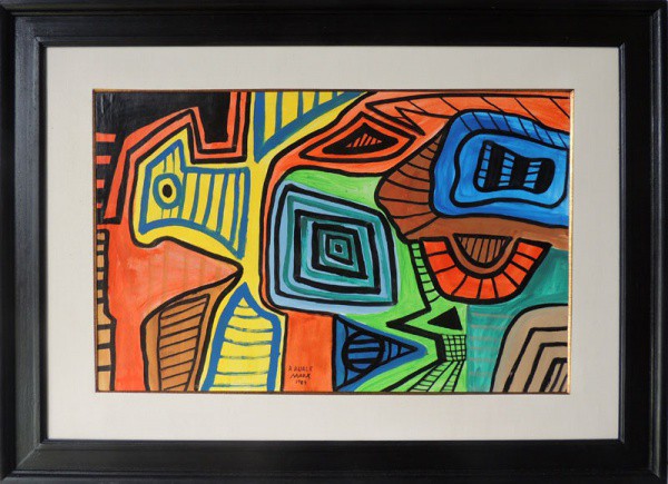 BURLE MARX, Sem Título - óleo sobre cartão - 45x68 cm - ac 1989