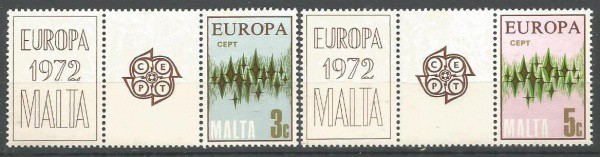 Filatelia : Tinca de Selos de Malta, ano 1972 . MINTS
