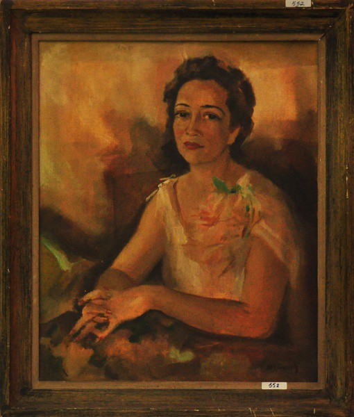 KRIWOUTZ - ost ( Figura feminina ) med: 61 x 50 cm. C/ moldura.