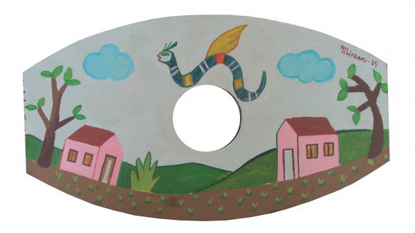 MIRIAN - óleo sobre madeira, datado em 84 ( Paisagem ) med: 20 x 36 cm.