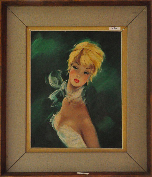J. CLAIRE - ost ( Figura Feminina ) med: 50 x 39 cm.