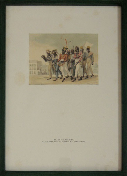 DEBRET, Marimba La Promenade du Dimanche Aprés-Midi - PL. 19 - 57x39 cm (Moldura)