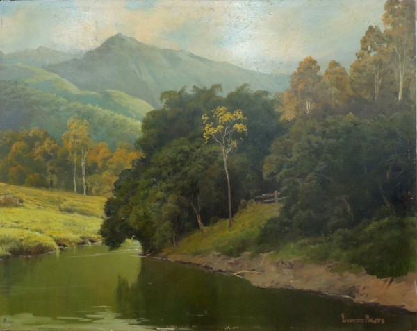 LUIZ PINTO, Paisagem - óleo sobre tela - 52x66 cm - acid