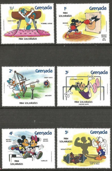 Filatelia : Serie de Selos  Disney  - Granada. NOVOS