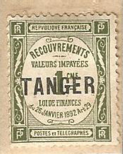 Selo protetorado Frances Porteado com sobrecarga Tanger - Marrocos 1892. Excelente estado de conserv