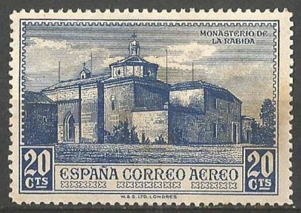 Filatelia: Selo Aéreo da Espanha - Monastério de la Rabida. MBC