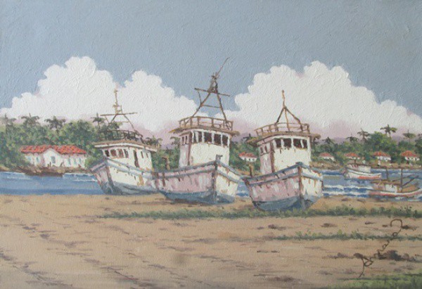 JOEL FIRMINO DO AMARAL - ost ( Praia da barra ) med: 24 x 35 cm.