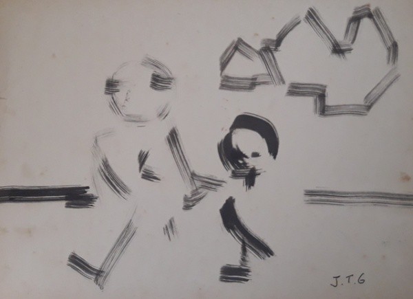 Jose Torres Garcia , formas, guache sobre papel. 25 X 30 cm, assinado no canto inferior direito