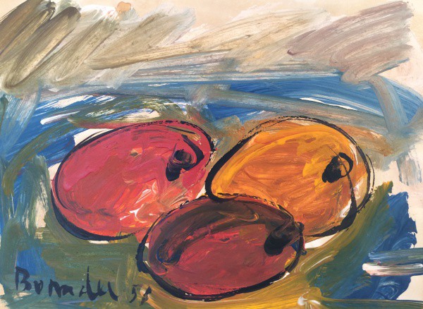 AM001, BONADEI, óleo sobre cartão, representando natureza morta, medindo 29 x 21 cm. Sem moldura.