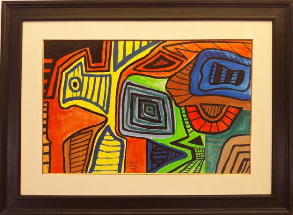 Burle Marx, formas  óleo sobre placa,  45X 70 cm, assinado ao centro inferior