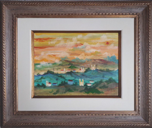 Guignard, Ouro Preto, óleo sobre tela, 30 X 40 cm, assinado no canto inferior direito e no verso, Ob