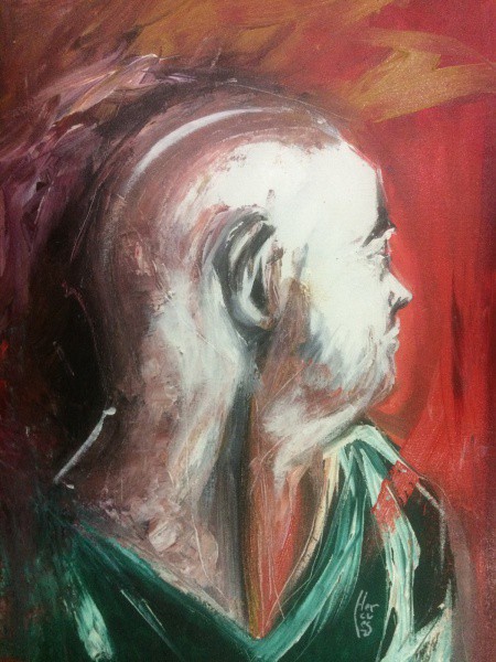 AM085, HÉRCULEZ RODRIGUEZ, acrílica sobre tela, "Sem Rosto", medindo 30 x 40 cm. Sem moldura