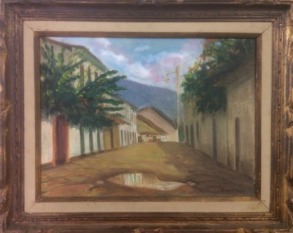 AM002, H. CAVALLEIRO, óleo sobre tela, representando paisagem, medindo 29 x 39 cm.