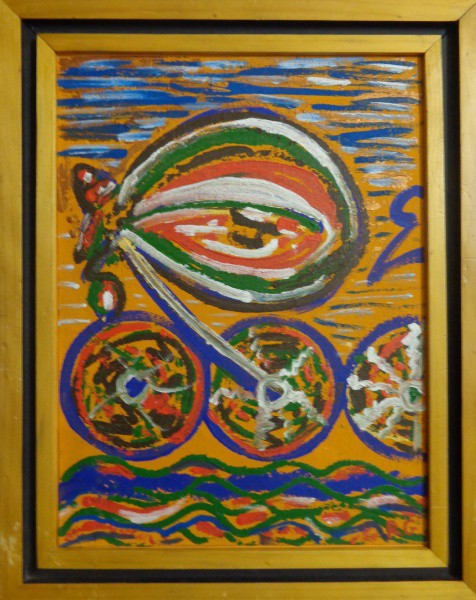 AM000, RUBENS GERCHMAN, óleo sobre cartão, abstrato, medindo 30 x 40 cm.