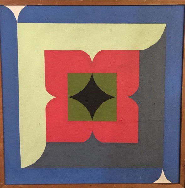 AM052, IVAN SERPA, óleo sobre tela colada em madeira, "Série Mangueira", medindo 50 x 50 cm.