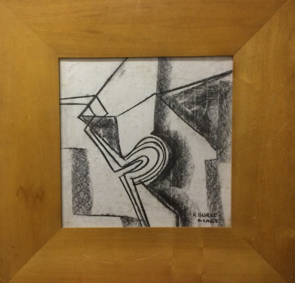 AM003, R. BURLE-MARX, pastel sobre papel, abstrato, medindo 40 x 40 cm.