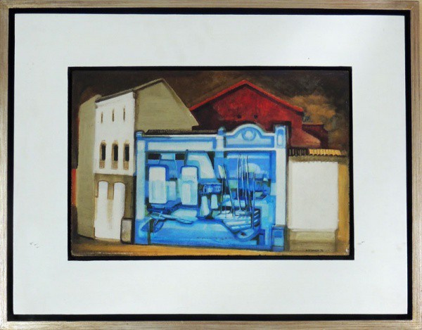 ANTUNES, Fachada - óleo sobre cartão - 24x36 cm - acid 1976