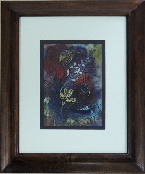 IZABEL DE JESUS, Flores - óleo sobre cartão - 15x21 cm - acid 1972
