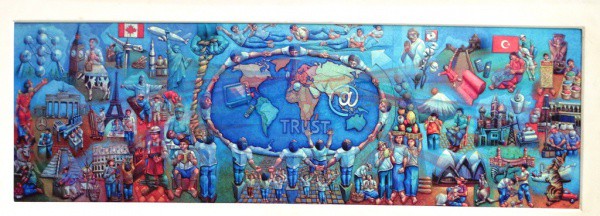 ADÉLIO SARRO. Unindo o futuro - giclê 15/30 - 25 x 90 cm - assinado no verso. (Acompanha certificado