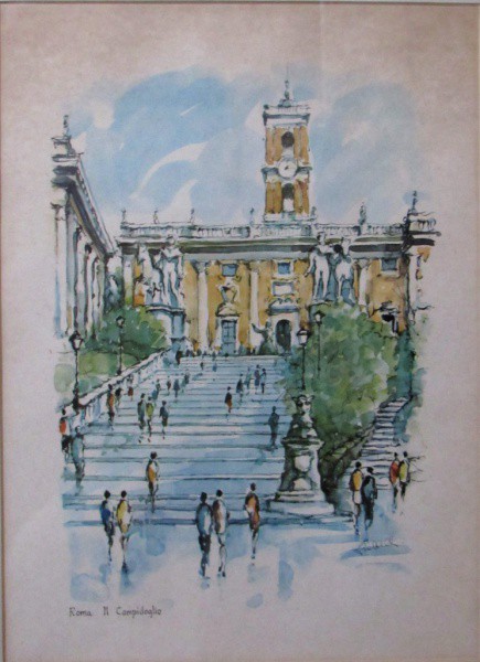 A.S.C. - 37 x 27 cm Roma II Campidiglio ass. F. BOTTELLI - com moldura