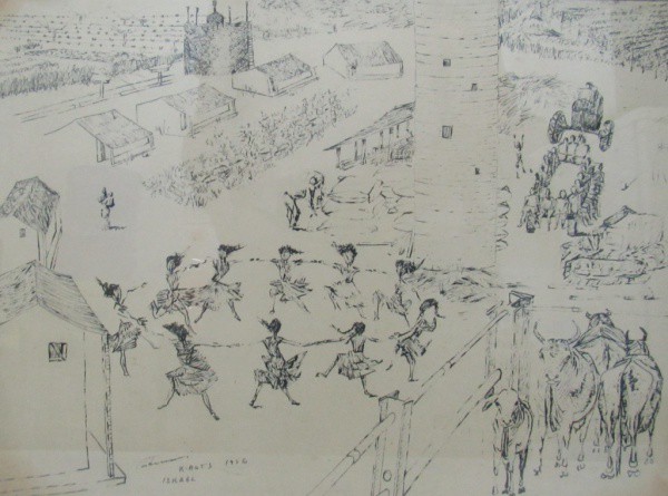 Impresso Kibutz 27 x 38 cm Fase Israel Cândido Portinari