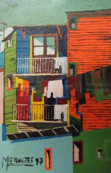 OSP 22 x 14 cm `Balcones` ass. Marcelo Erutes dat.  1997 - com certificado de autenticidade no verso