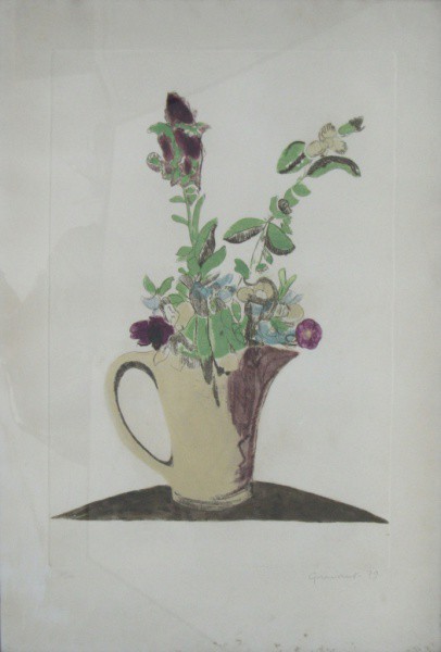 Gravura 60/100, 60 x 40 cm `Vaso de Flores` ass. Clóvis Graciano