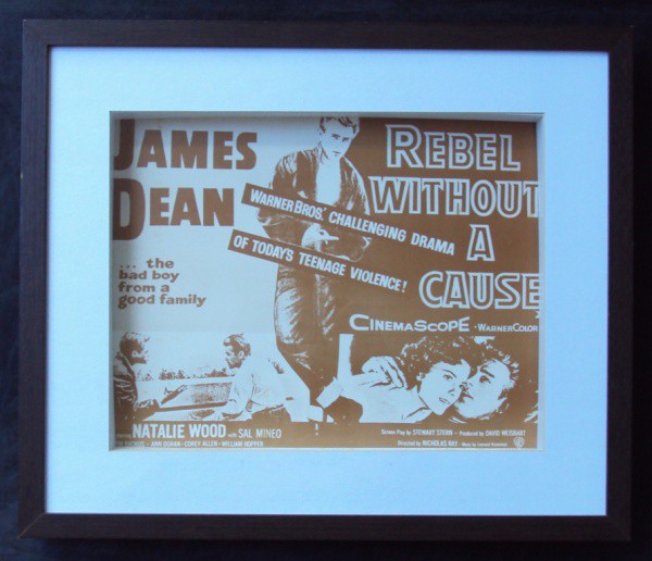 Poster - 49 x 41 cm James Dean - bem montado em caixa de madeira e vidro