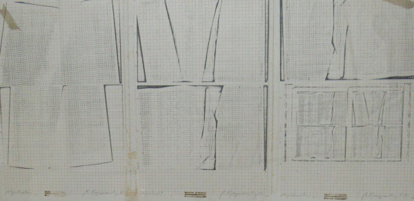 Quadreno de Imagenes, desenhos do artista Bernardo Krasnianasky dat. 81 - 38 x 71 cm cada