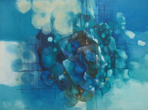 OST 54 x 74 cm `Abstrato` ass. Shiro Niwa 1973
