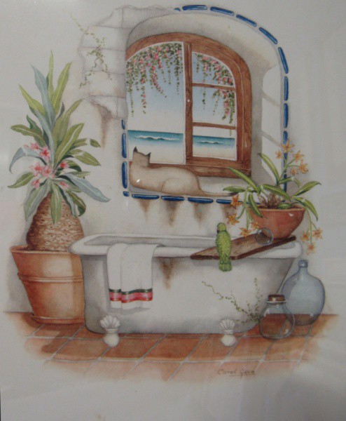 Impresso 25 x 19 cm Banheira ass. Carol Jean - EUA