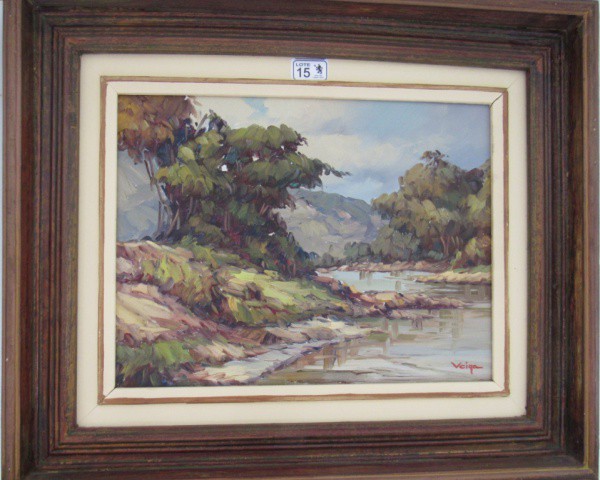OST 29 x 39 cm `Parque da Cachoeira - MG` ass. Walter Veiga 1985