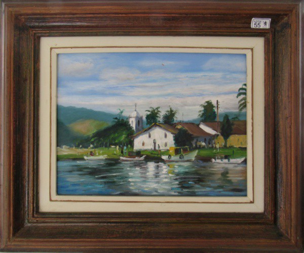 OSM 30 x 40 cm Paisagem - Paraty atribuida João Galbetti