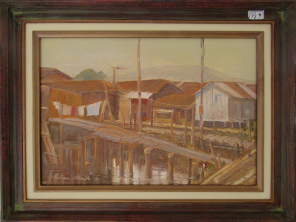 OST 38 x 55 cm São Vicente - Periferia ass. Rubens Abdala