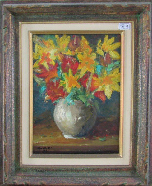 OST 40 x 30 cm `Vaso de Flores` ass. João Galbetti 1990