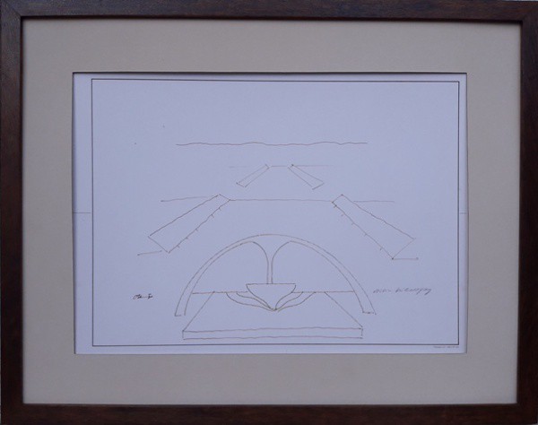 OSCAR NIEMYER,  APOTEOSE,  NANQUIM SOBRE CARTÃO.  32 X 45 cm.