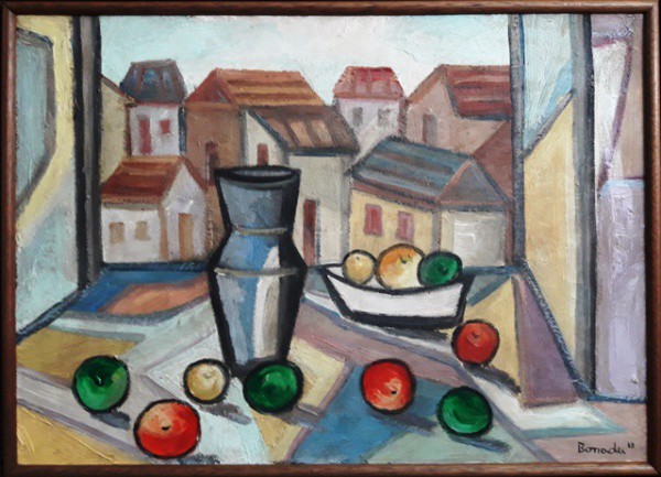 BONADEI,  ÓLEO SOBRE TELA.  50 X 70 cm.  OBRA ACOMPANHA DOCUMENTO