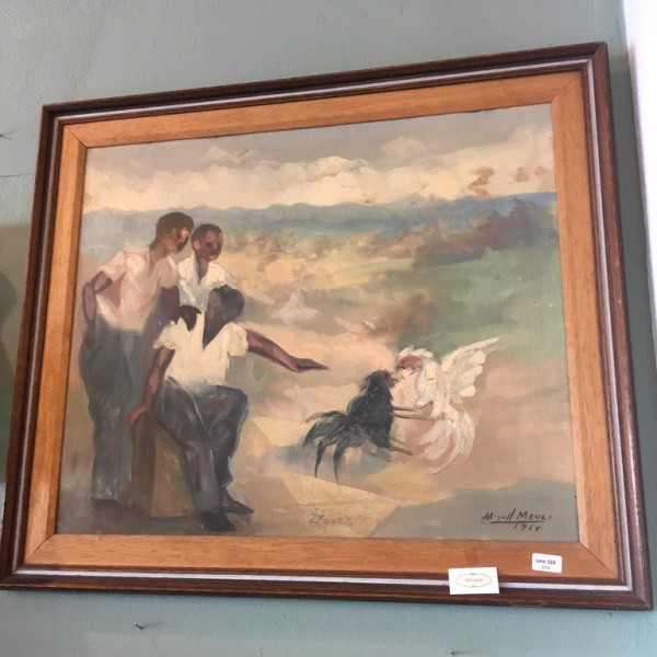 OST, rinha de galos, Miguel Moura, 1961 - 65 x 57 cm