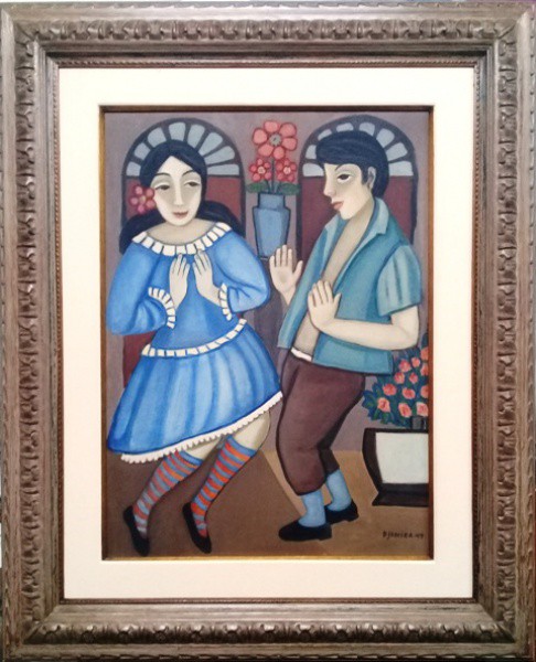 DJANIRA, 1949, MOMENTOS, ÓLEO SOBRE TELA  70 X 50 cm. OBRA ACOMPANHA DOCUMENTO