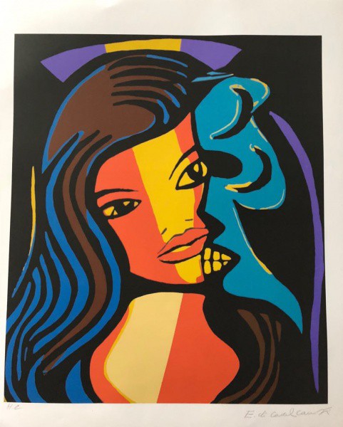 Ed Cavalcanti - Serigrafía. H . C. Assinada na chapa. Med. 57x51cm (Sem moldura).