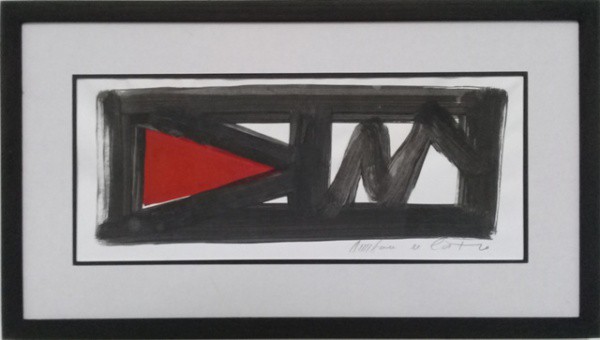 AMILCAR DE CASTRO, TÉCNICA MISTA SOBRE CARTÃO. 19 X 45 cm