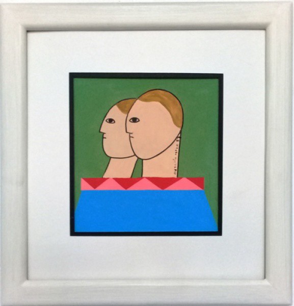 ANTONIO MAIA, TÉCNICA MISTA SOBRE CARTÃO. 18 X 18 cm.