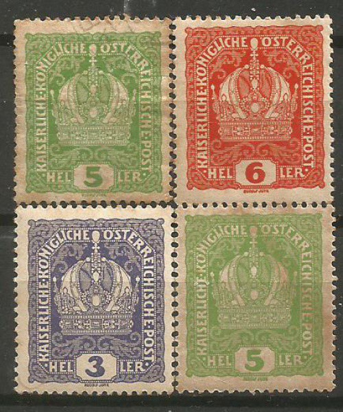 Filatelia : Selos (4) Austríaco, 1916. MBC