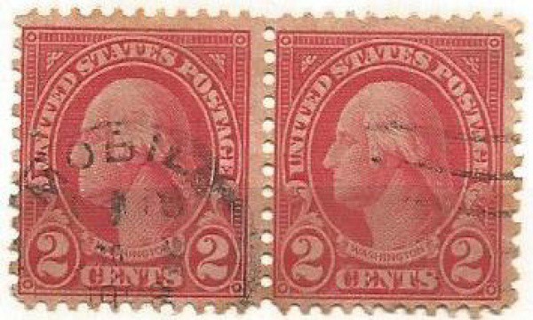 Filatelia : Duplas de selos Estados Unidos George Washington Antigo Raro. MBC