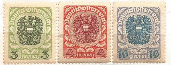 Filatelia : Selos (3)  antigos  Austríacos. NOVOS