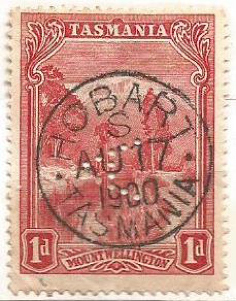 Filatelia : Selos Austrália - Tasmania,  Carimbo nítido, 1900. Ótimo Estado