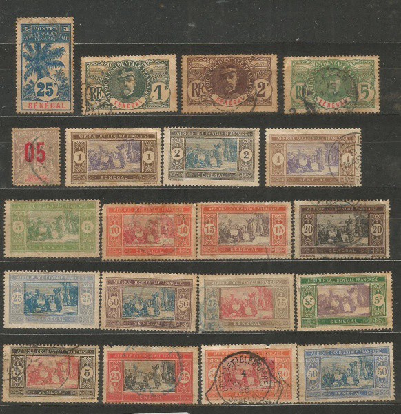Filatelia :Senegal -   Colônia Francesa, 1914 / 1926. MBC